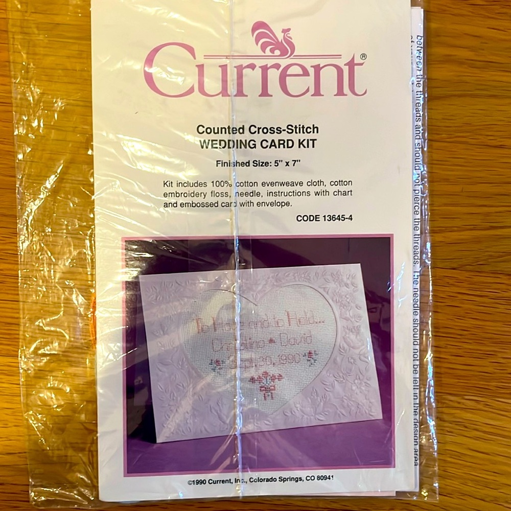 NWT counted cross stitch wedding card kit